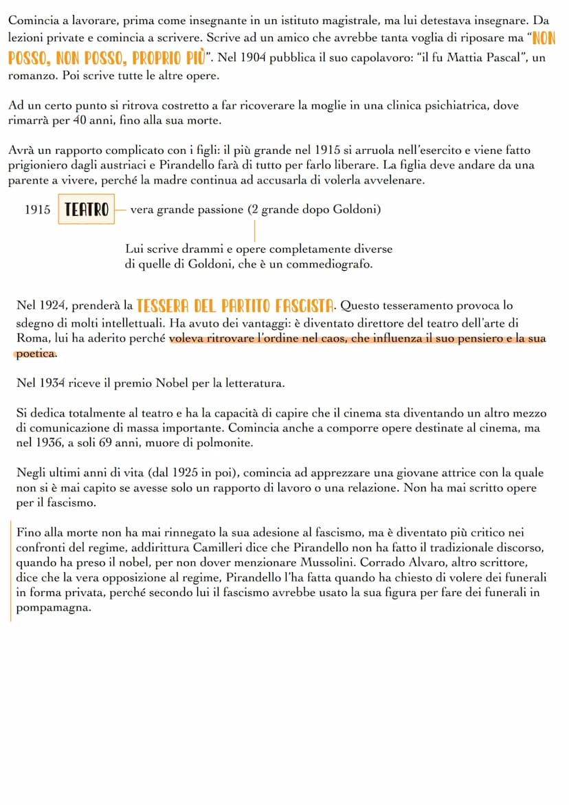 Luigi Pirandello
Luigi Pirandello nasce a Girgenti (attuale Agrigento) nel
1867, in un podere di campagna chiamato CAOS. La sua
famiglia era