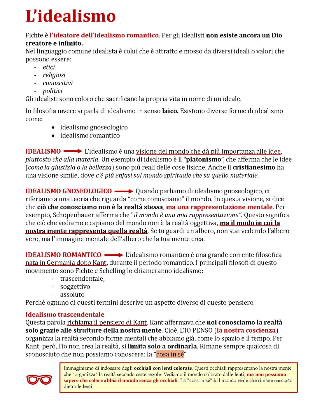 L'idealismo e Fichte