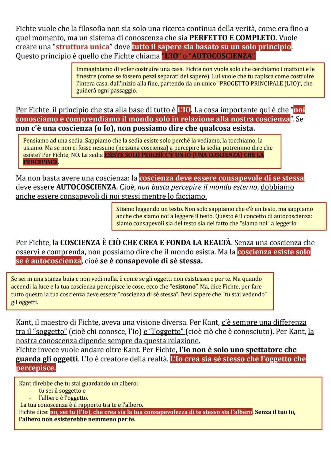 L'idealismo
Fichte è l'ideatore dell'idealismo romantico. Per gli idealisti non esiste ancora un Dio
creatore e infinito.
Nel linguaggio com