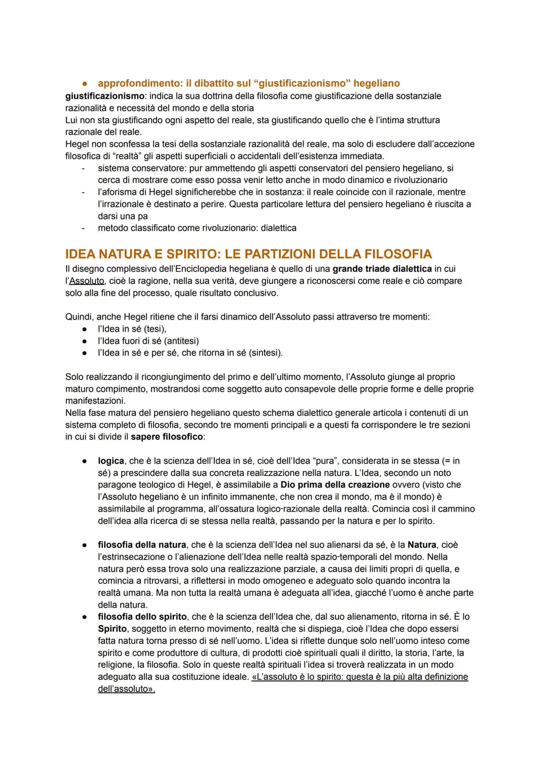 HEGEL
Le tesi di fondo del sistema
Le tesi di fondo dell'idealismo hegeliano sono tre:
1. la risoluzione del finito e nell'infinito
2. l'ide
