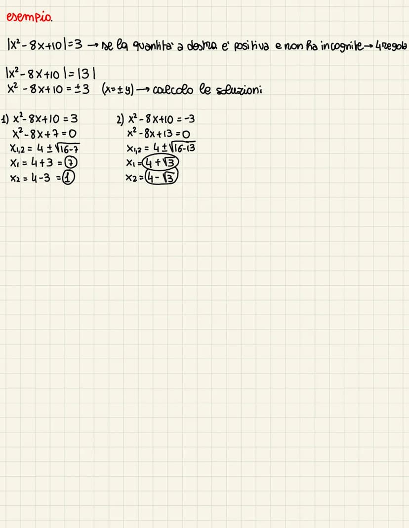 EQUAZIONI COM USLOMIRASSOLUTI
Con
• il valore assoluto e sempre una quantita positiva
151=5
1-71=7
1-√√21= √2
●
se pero c'e' un'incognita ne