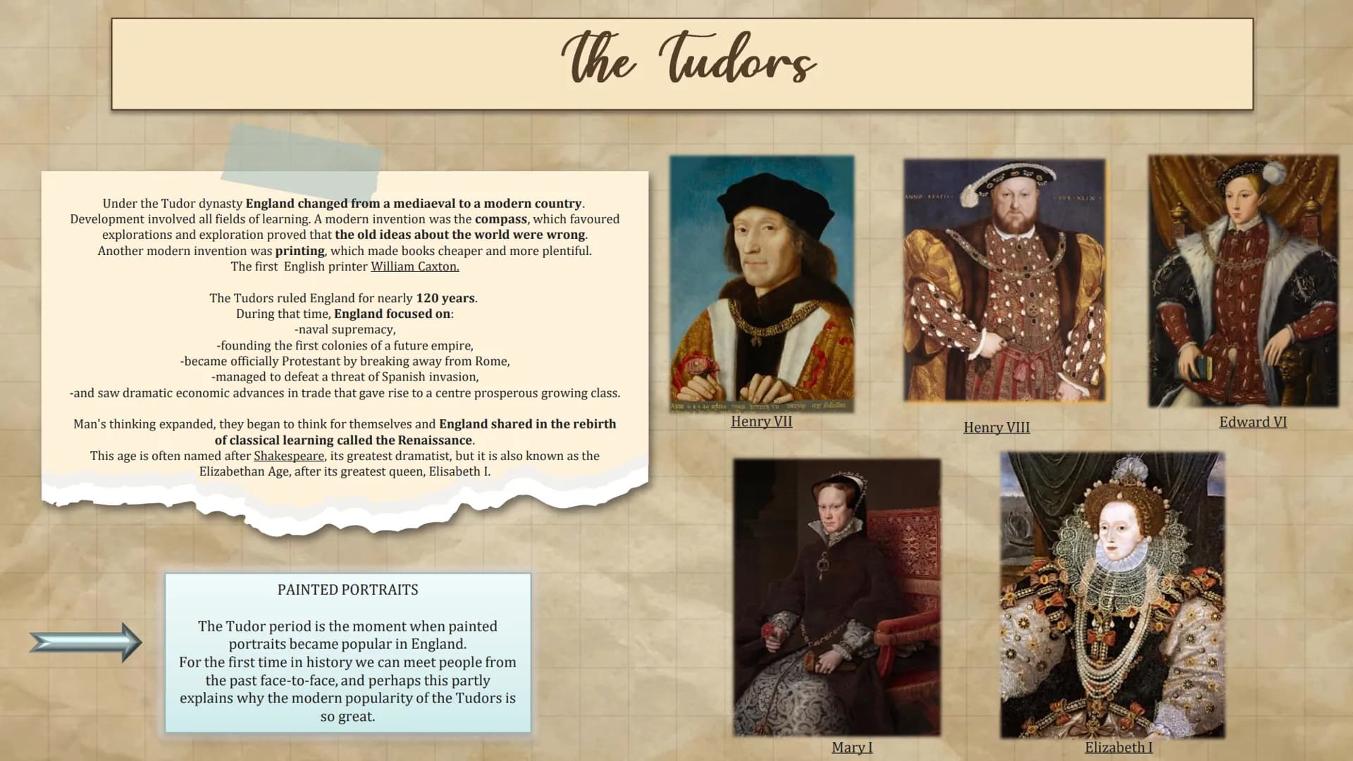 Renaissance
The Tudors William Shakespeare
Thomas Wyatt
ZUSEN
1354334994 M
Edmund Spenser
Renaissance
The Renaissance, literally rebirth, st