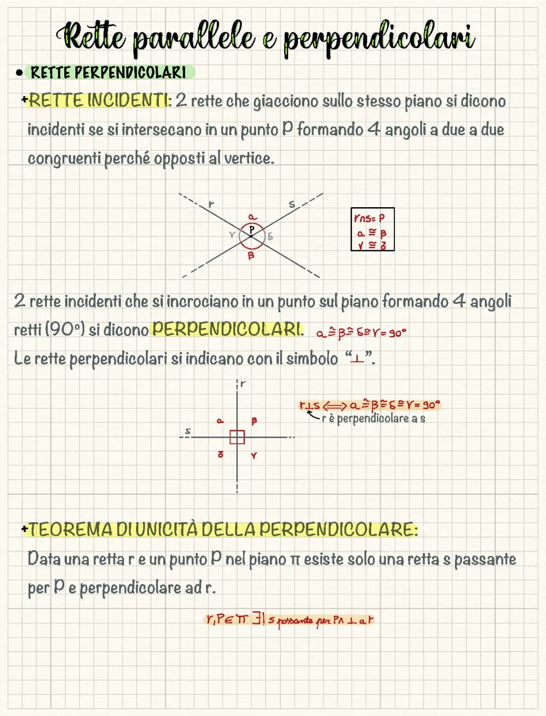 Rette Parallele e Perpendicolari
