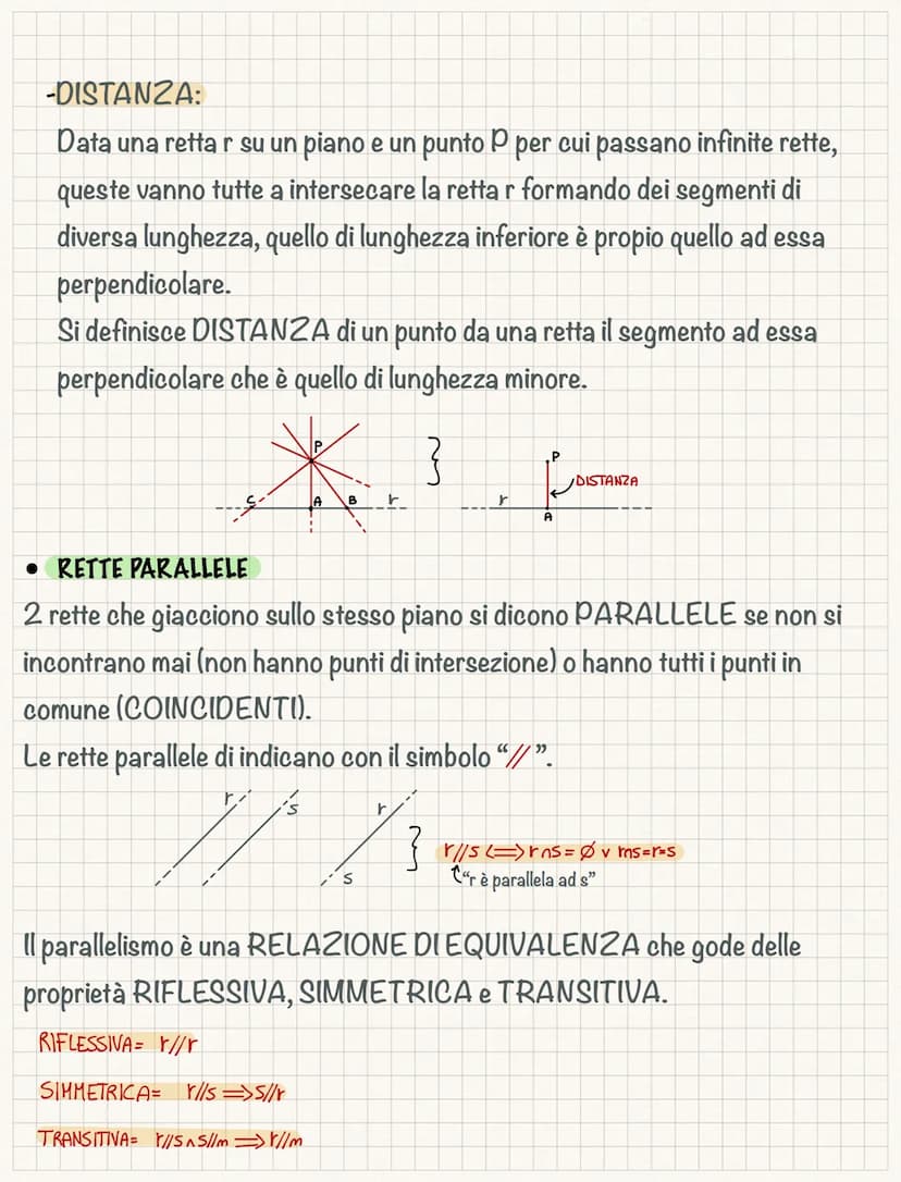 Rette parallele e perpendicolari
• RETTE PERPENDICOLARI
+RETTE INCIDENTI: 2 rette che giacciono sullo stesso piano si dicono
incidenti se si
