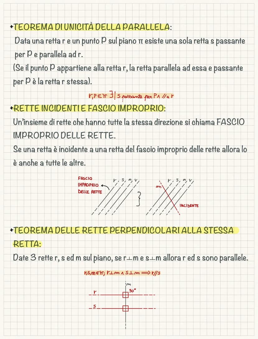 Rette parallele e perpendicolari
• RETTE PERPENDICOLARI
+RETTE INCIDENTI: 2 rette che giacciono sullo stesso piano si dicono
incidenti se si