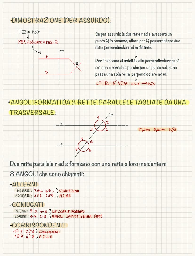 Rette parallele e perpendicolari
• RETTE PERPENDICOLARI
+RETTE INCIDENTI: 2 rette che giacciono sullo stesso piano si dicono
incidenti se si