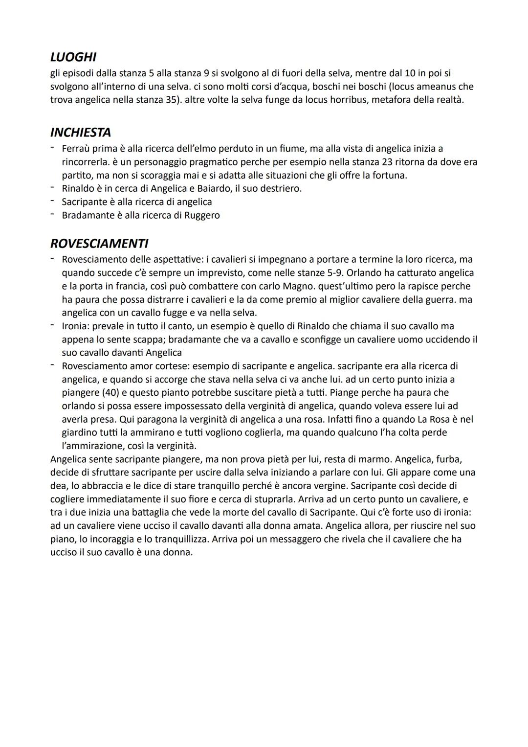 ORLANDO FURIOSO
L'orlando furioso è un poema, ovvero una lunga narrazione in versi ed è narrato in terza persona. Il
genere è epico-cavaller