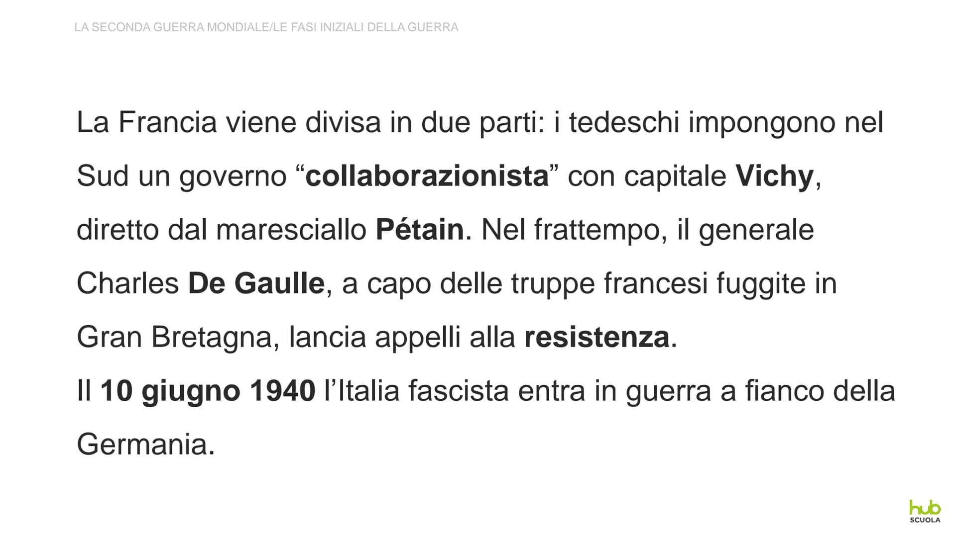 La Seconda
guerra mondiale LA SECONDA GUERRA MONDIALE
LE FASI INIZIALI DELLA GUERRA
Convinto che la Germania abbia il diritto di conquistare