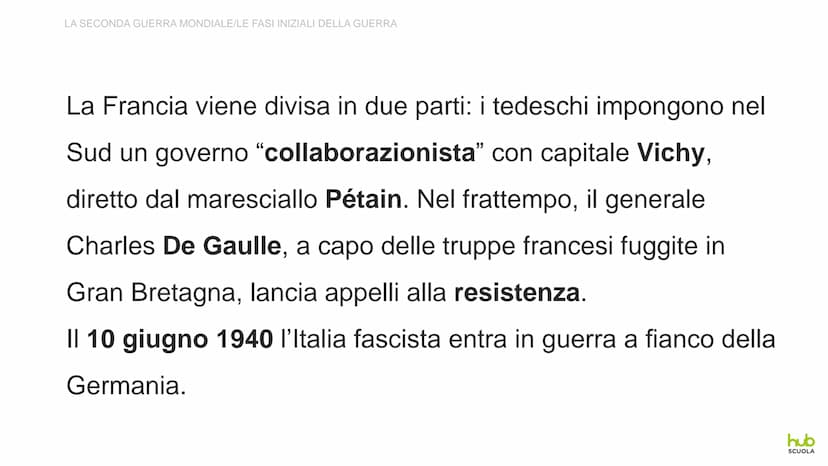 La Seconda
guerra mondiale LA SECONDA GUERRA MONDIALE
LE FASI INIZIALI DELLA GUERRA
Convinto che la Germania abbia il diritto di conquistare