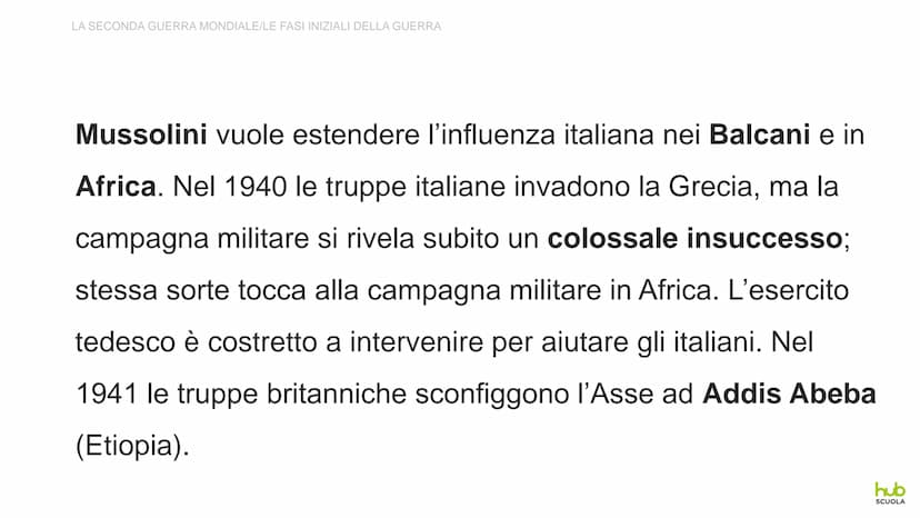La Seconda
guerra mondiale LA SECONDA GUERRA MONDIALE
LE FASI INIZIALI DELLA GUERRA
Convinto che la Germania abbia il diritto di conquistare