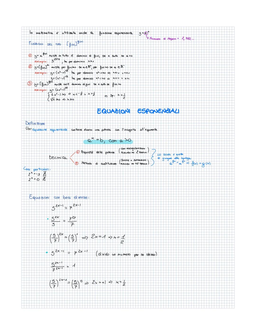# LE
FUNZIONI ESPONENZIALI, polche ax
Compate all'espomemts

*   Somo legate alle proprietà delle potenze:
    *   $a^m \cdot a^n = a^{m+n}$