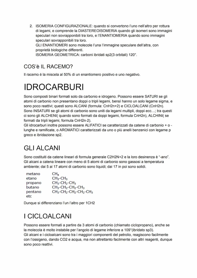 CHIMICA ORGANICA
Anche definita "chimica del carbonio" in quanto studia tutti i composti contenenti questo
elemento, insieme a idrogeno, spe