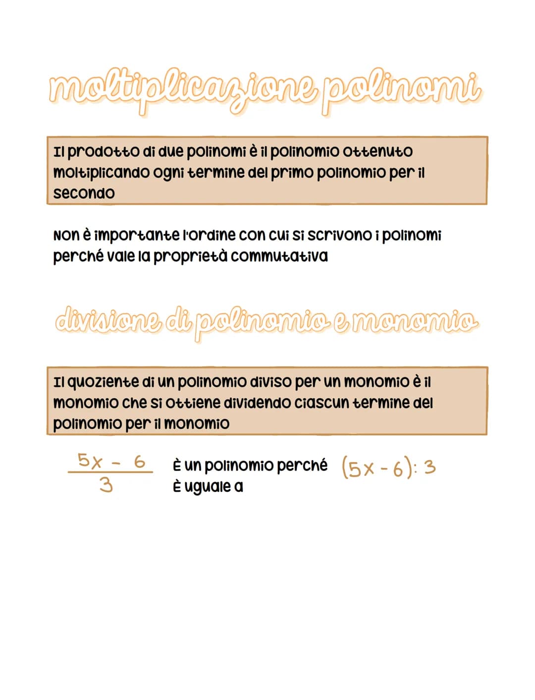 polinomi
un polinomio è un'espressione letterale che indica una
somma algebrica di monomi
I monomi che lo formano si chiamano termini
• Si d