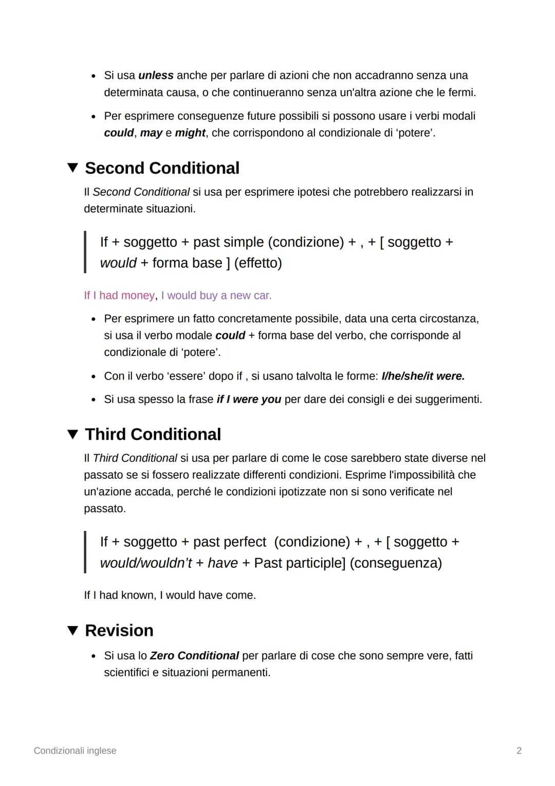 
<h2 id="zeroconditional">Zero Conditional</h2>
<p>Il Zero Conditional si usa per parlare di verità certe, come fatti scientifici e abitudin