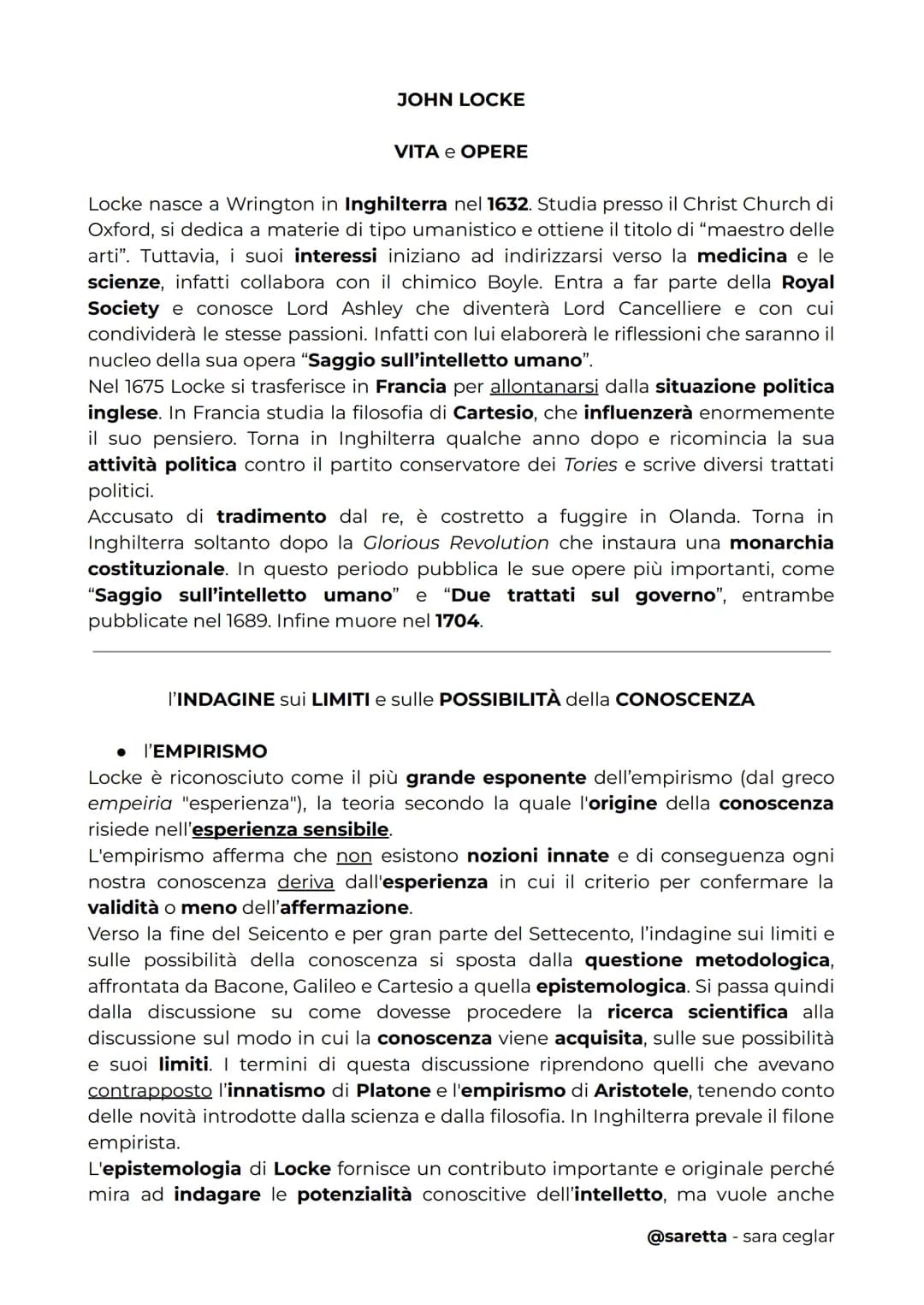 JOHN LOCKE - la filosofia e l'empirismo