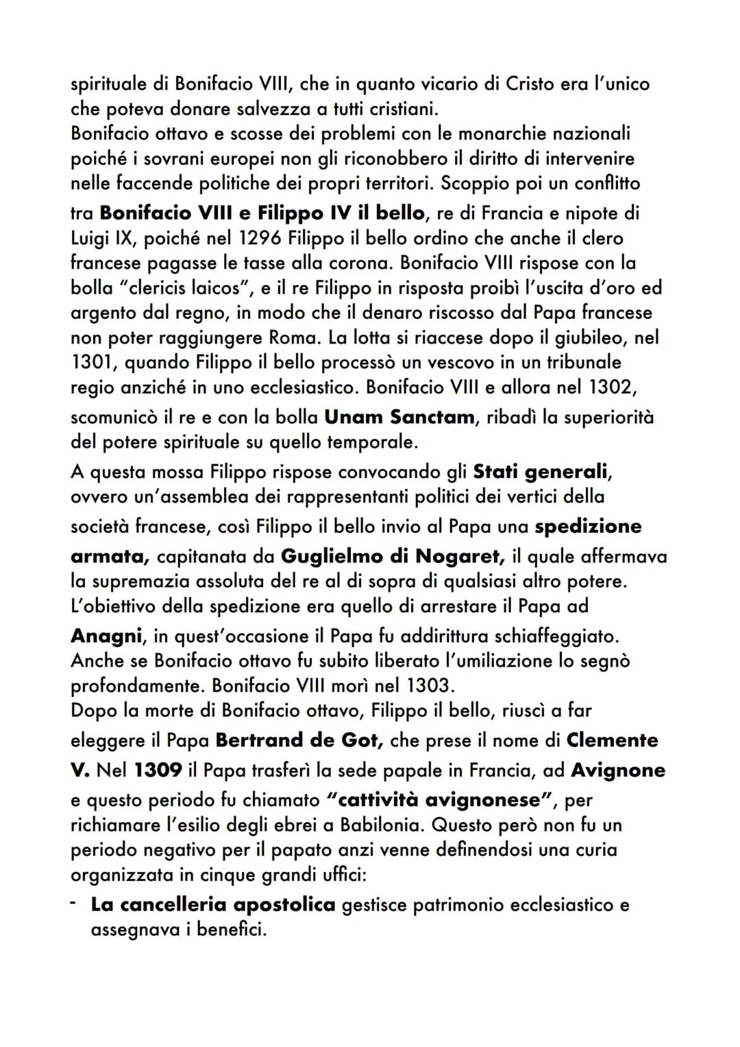 Le crisi dei poteri universali e l'affermazione degli Stati
nazionali
Innocenzo III durante il pontificato tentò di rafforzare le basi
terri