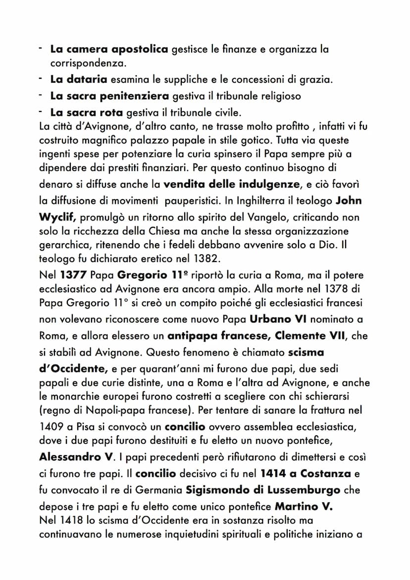 Le crisi dei poteri universali e l'affermazione degli Stati
nazionali
Innocenzo III durante il pontificato tentò di rafforzare le basi
terri