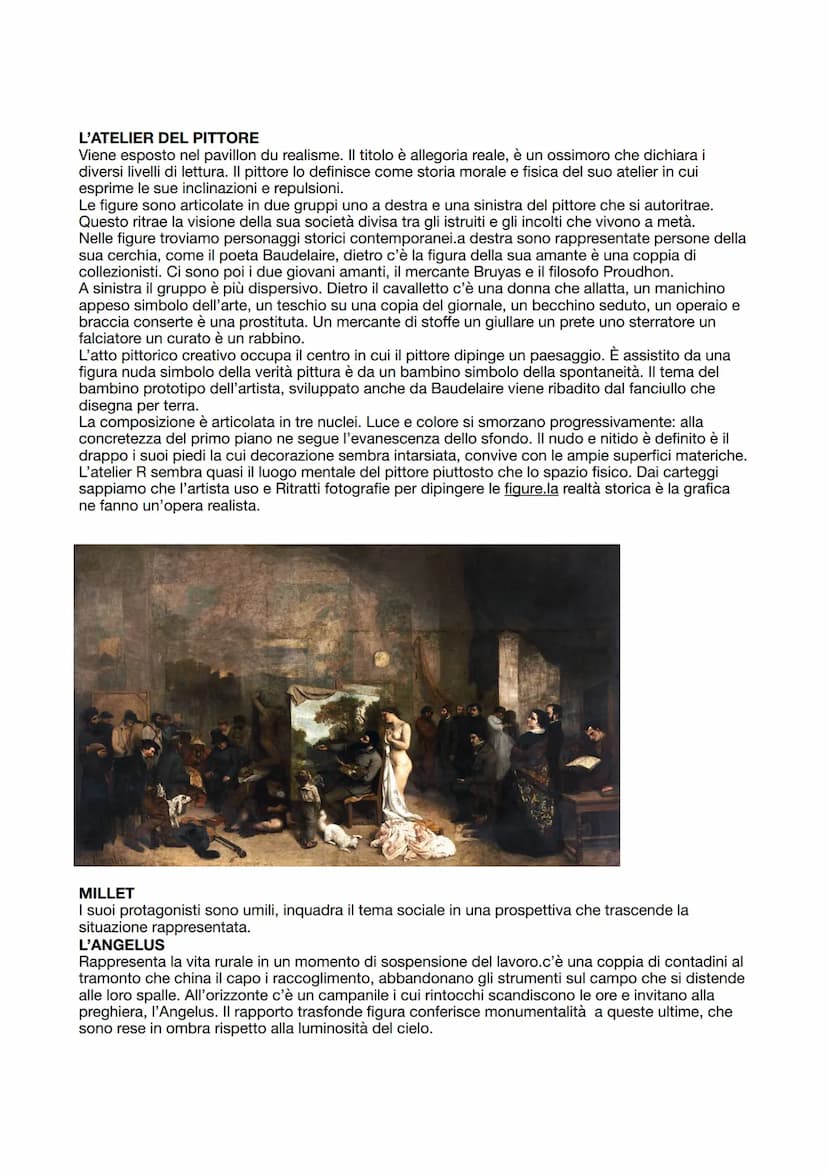 REALISMO
A metà ottocento un gruppo di artisti in Francia inizia rappresentare figure scene tratte dalla realtà
quotidiana, senza idealizzaz