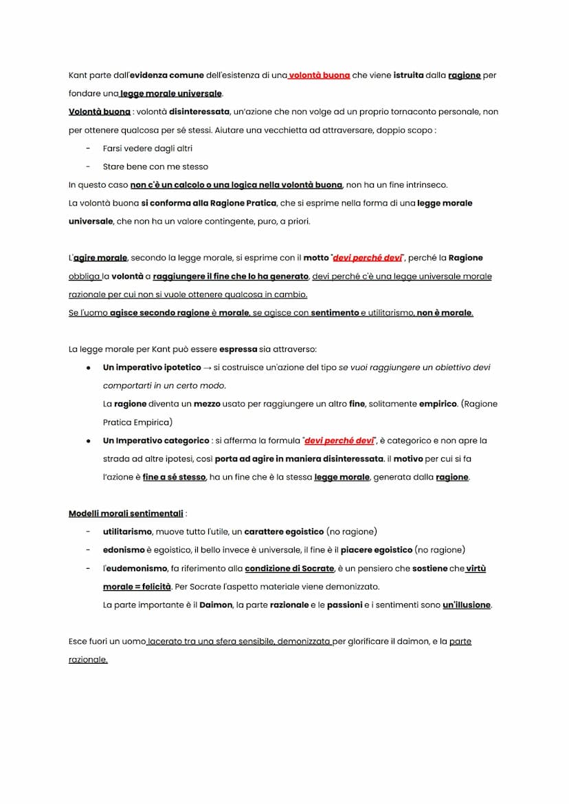 Critica della Ragion Pratica (critica della ragione pura pratica)
In quest'opera l'obiettivo di Kant è quello di fondare una Legge Morale un