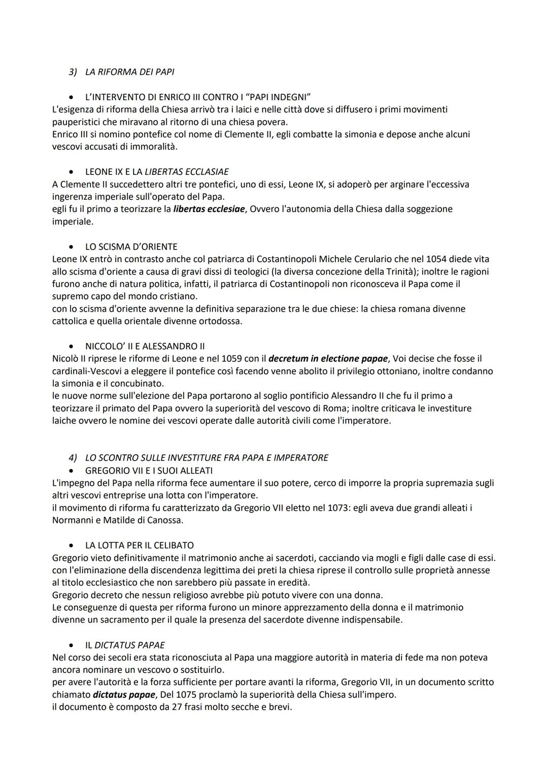1) L'ETA DEGLI OTTONI
I REGNI NATI DALLA DISSOLUZIONE DELL'IMPERO CAROLINGIO
●
LA LOTTA PER LE INVESTITURE
Nell'877, con la deposizione dell