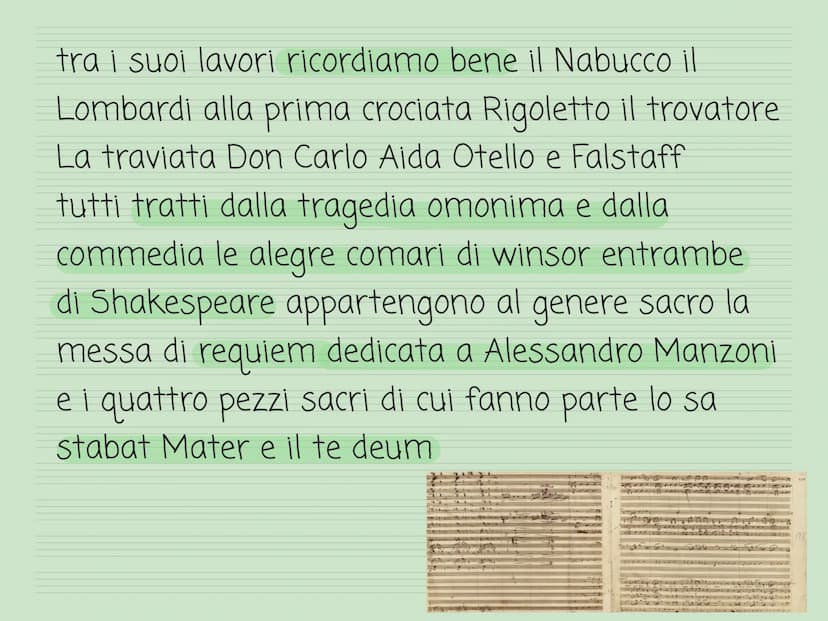 GIUSEPPE VERDI
H GIUSPPE VERDI
VITA:
Giuseppe Verdi nasce a Busseto in provincia di
Parma nel 1813 da una famiglia modesta, i suoi
studi mus