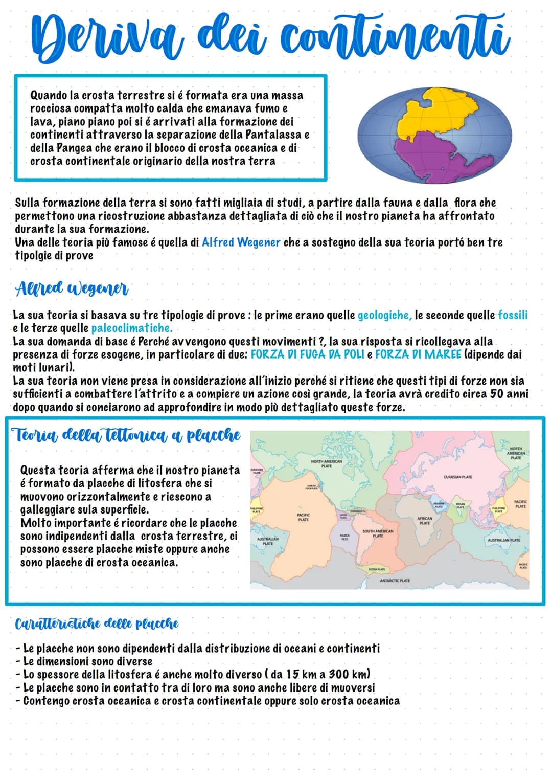 Deriva dei continenti
Quando la crosta terrestre si é formata era una massa
rocciosa compatta molto calda che emanava fumo e
lava, piano pia