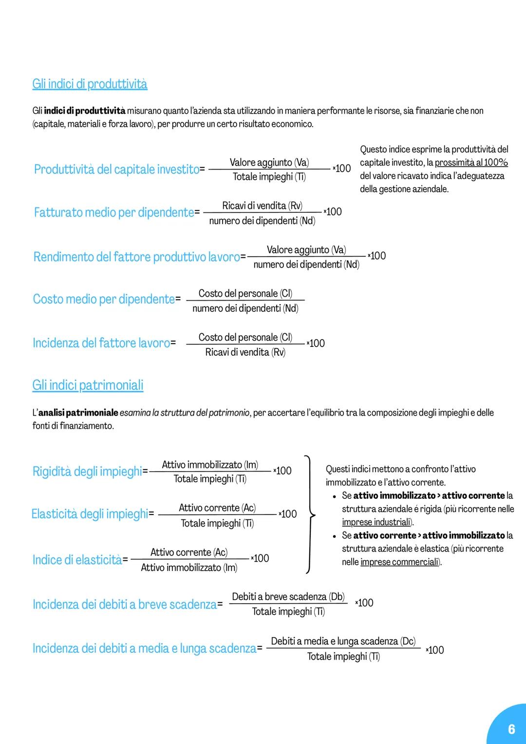 L'ANALISI PER INDICI
Il bilancio ha funzione conoscitiva, o informativa, in quanto fornisce agli stakeholder informazioni sulla situazione p