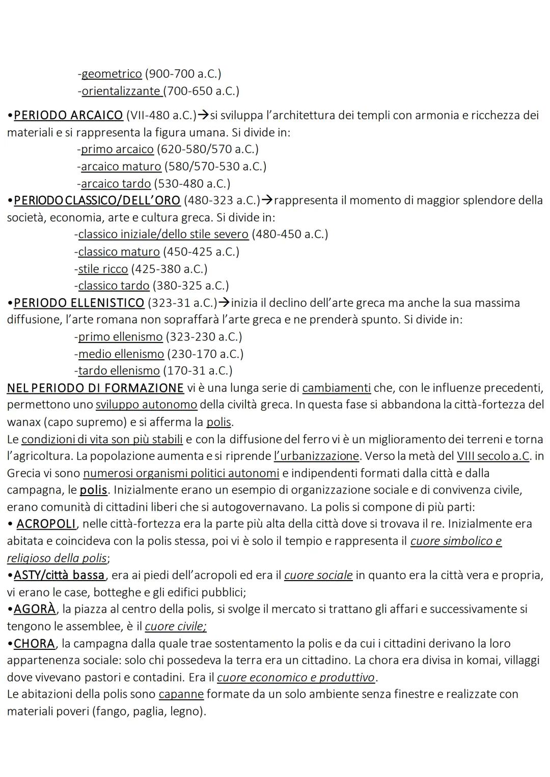 LA GRECIA ARCAICA (1200-480 a.C.)
Dal XII la Grecia vive una grande crisi, con incendi e distruzione mentre si sviluppa il ferro, meno
costo