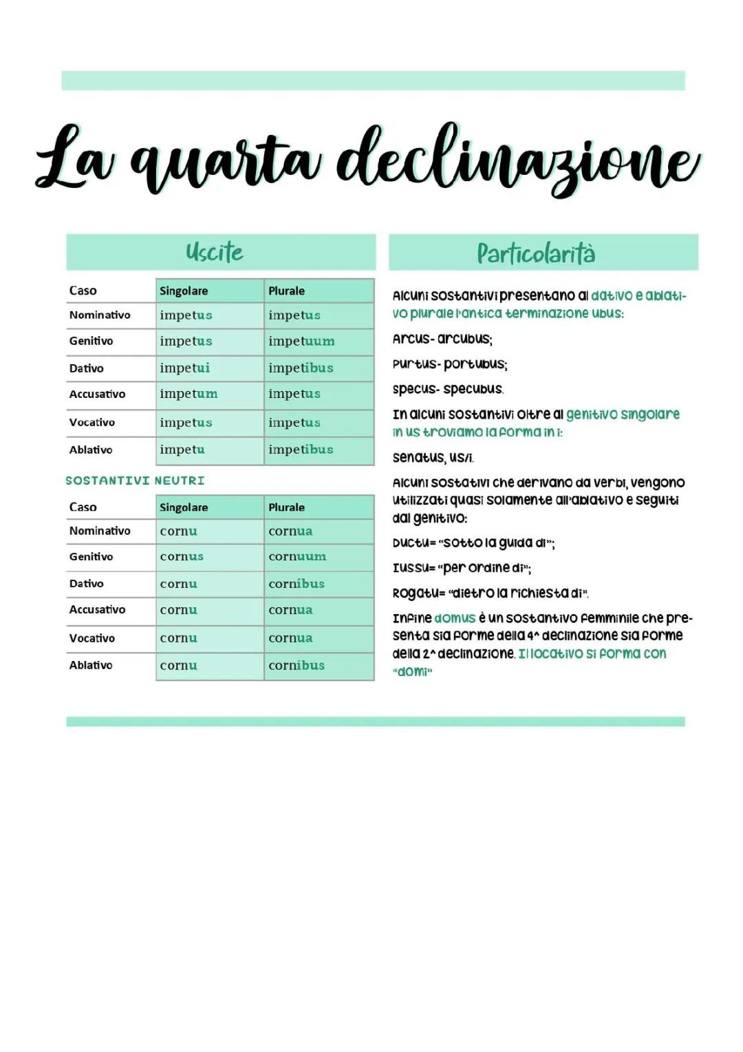 Scopri la Quarta Declinazione