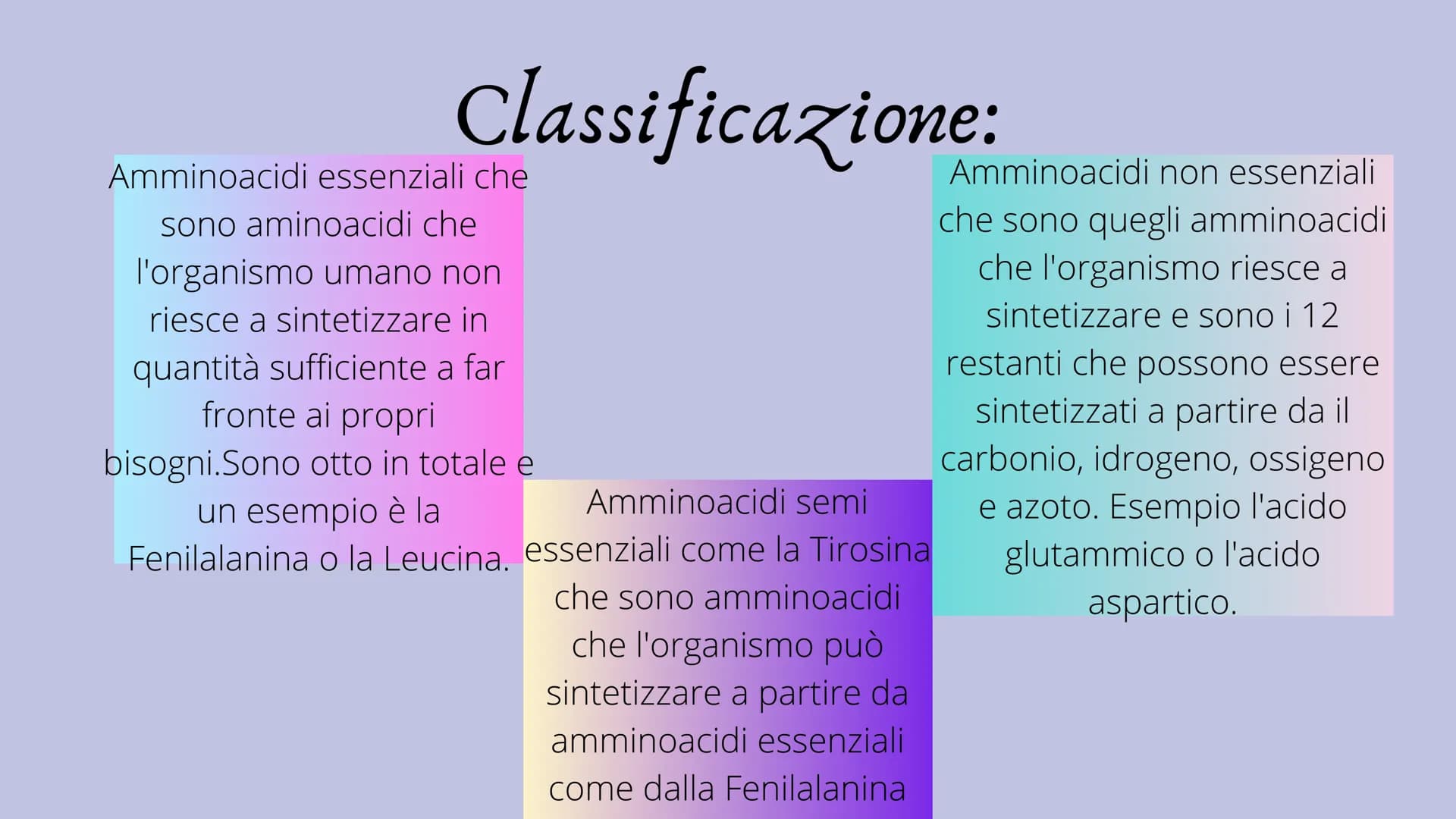 PRESENTAZIONE DI MESSINE O REBECCA
Amminoacidi e Proteine
T Indice:
• Amminoacidi
• Struttura
• Funzione
• Classificazione
Sintesi
• Nomencl