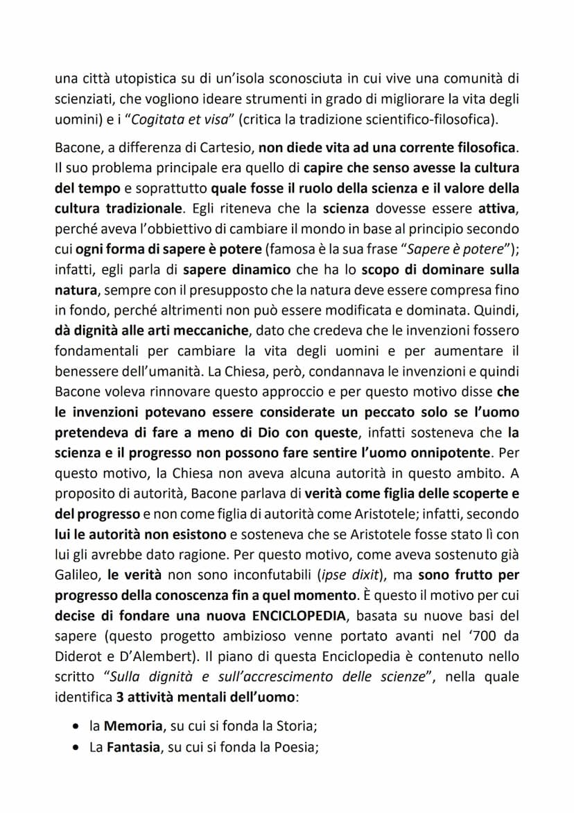 BACONE
Bacone è il Secondo Filosofo del Metodo e può essere considerato il
Profeta della Tecnica, nonché un grande spregiudicato.
Francesco 