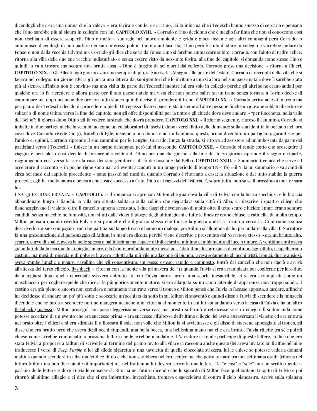 LA CASA IN COLLINA. » CAPITOLO I. » N. che coincide con il protagonista Corrado ci descrive dove abita in estate ricordando anche quando era