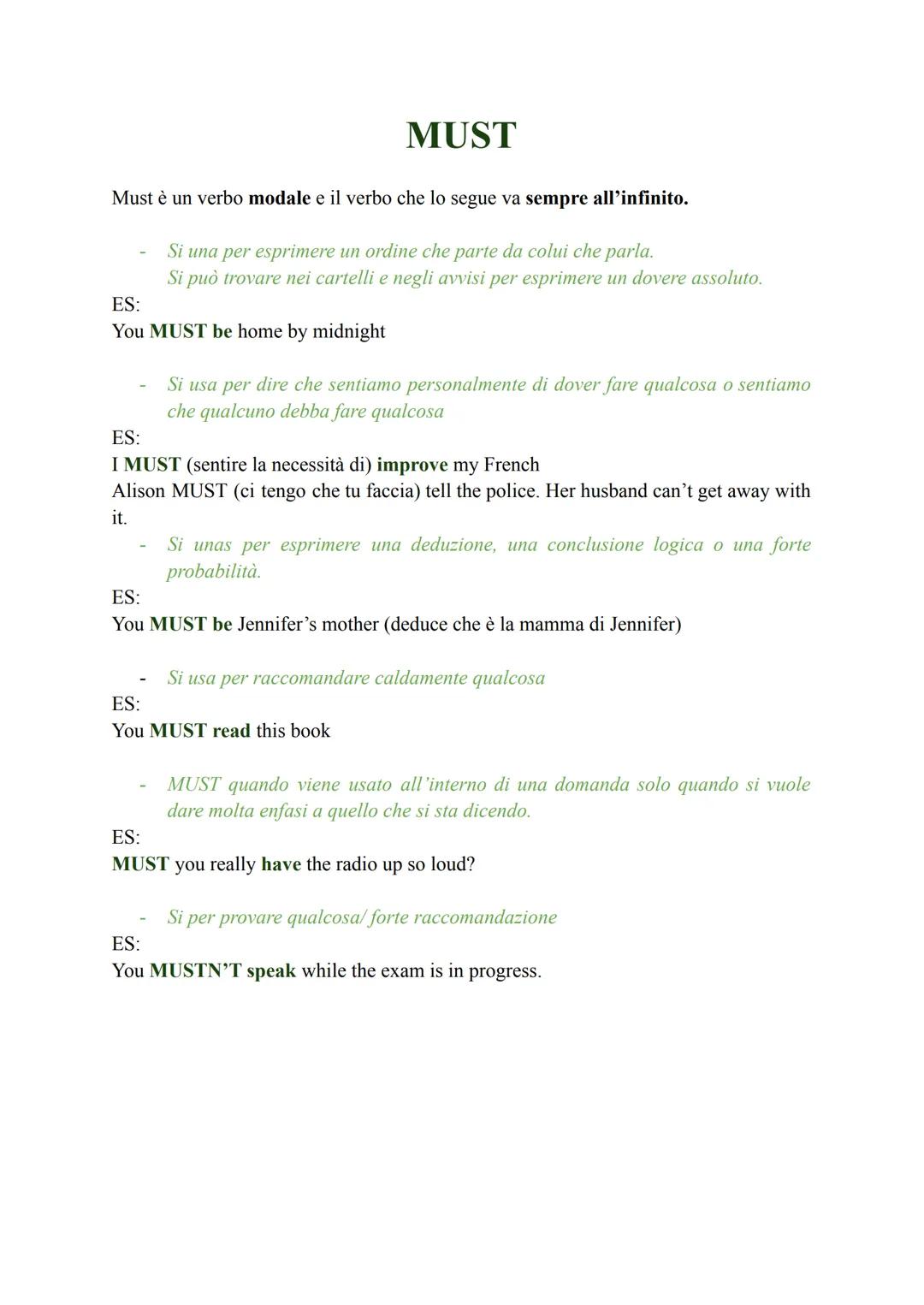 Must è un verbo modale e il verbo che lo segue va sempre all'infinito.
Si una per esprimere un ordine che parte da colui che parla.
Si può t