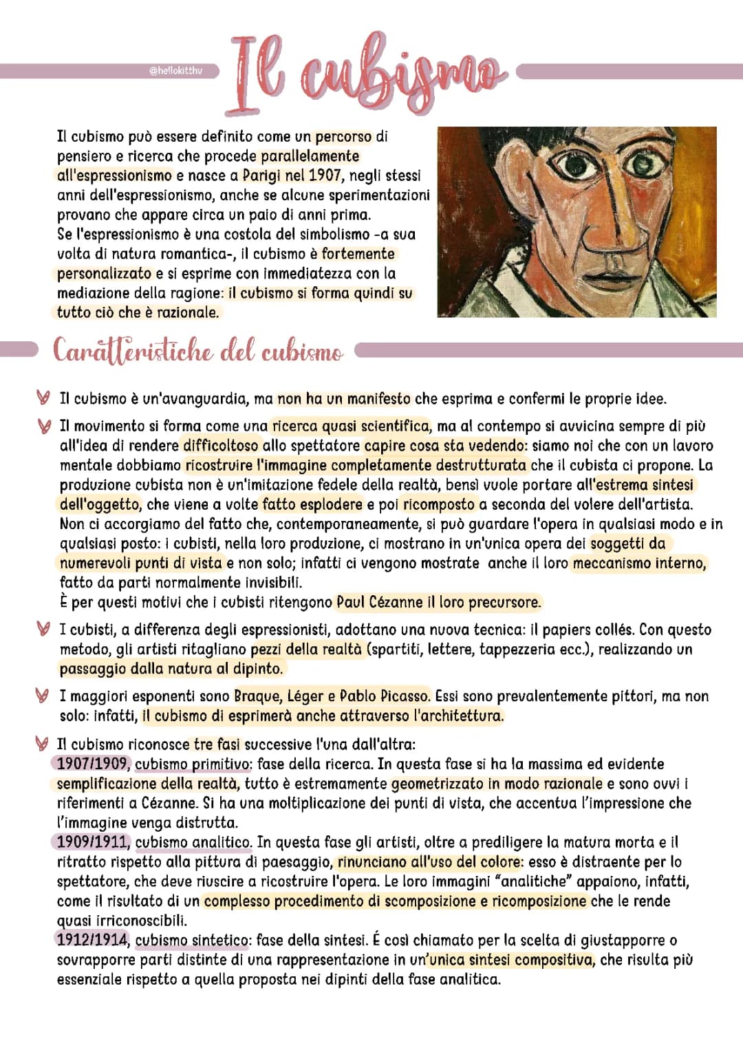 CUBISMO e PICASSO