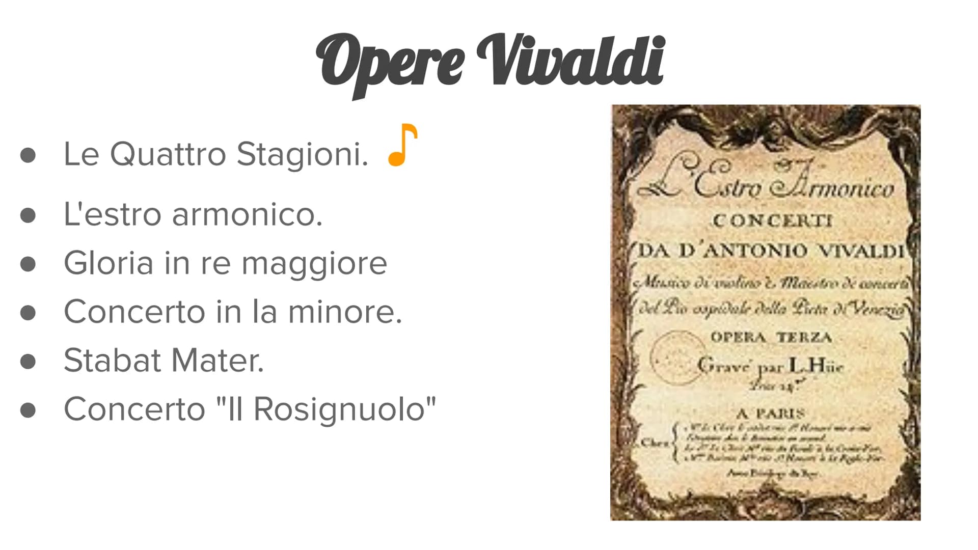 er
Vivaldi e
Bach Biografia Vivaldi
Nasce a Venezia nel 1678
Più importante compositore e violinista del suo
tempo
Muore a Vienna nel 1741.
