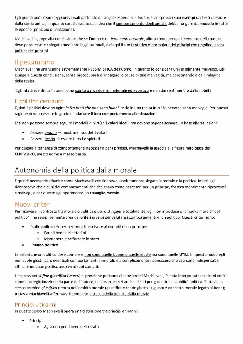 Vita
Machiavelli è un innovatore in quanto introduce il metodo della scienza moderna, e lo applica alla scienza politica. Questo
metodo si b