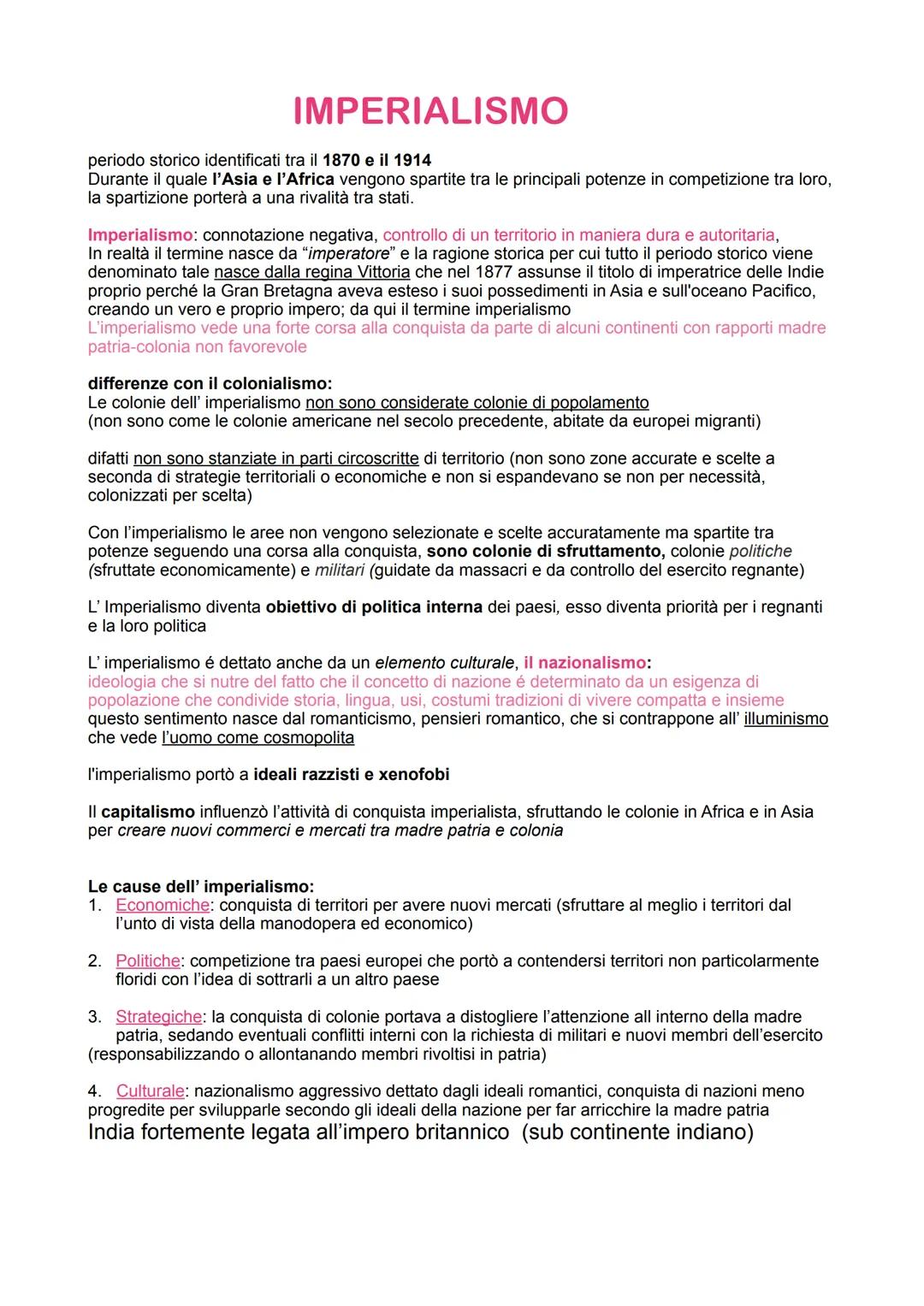 Imperialismo e l'Italia durante la Grande Depressione