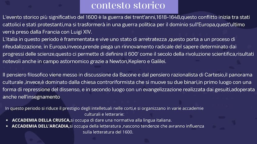 GALILEO GALILEI
FLI contesto storico
L'evento storico più significativo del 1600 è la guerra dei trent'anni,1618-1648,questo conflitto inizi