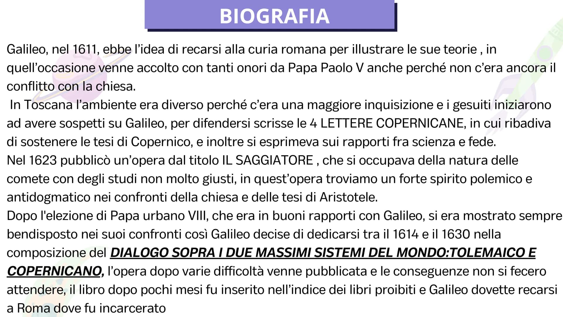 GALILEO GALILEI
FLI contesto storico
L'evento storico più significativo del 1600 è la guerra dei trent'anni,1618-1648,questo conflitto inizi