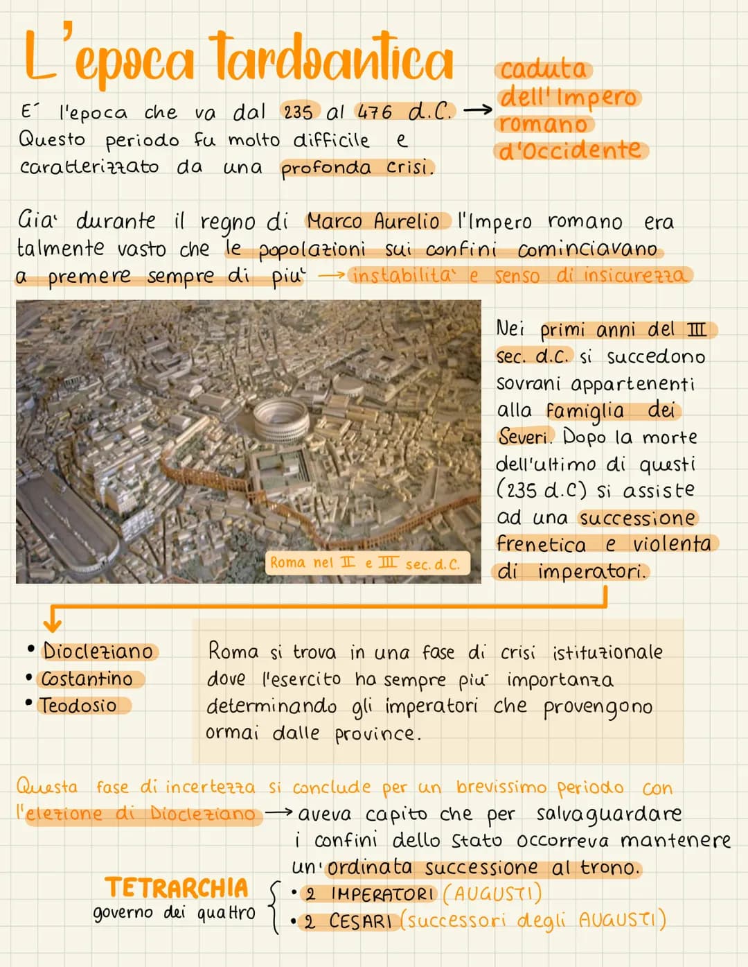 
<p>L'epoca tardoantica, che va dal 235 al 476 d.C., è caratterizzata dalla fase della caduta dell'Impero romano d'Occidente. Questo periodo