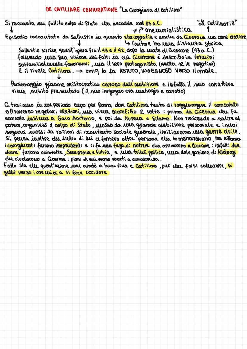 86 a.C. -ANITERNO (Sabina) - famiglia aristocratica
• Si trasferisce a Roma e si dedica com passione e impeguo alla POLITICA.
Sentra nei POP