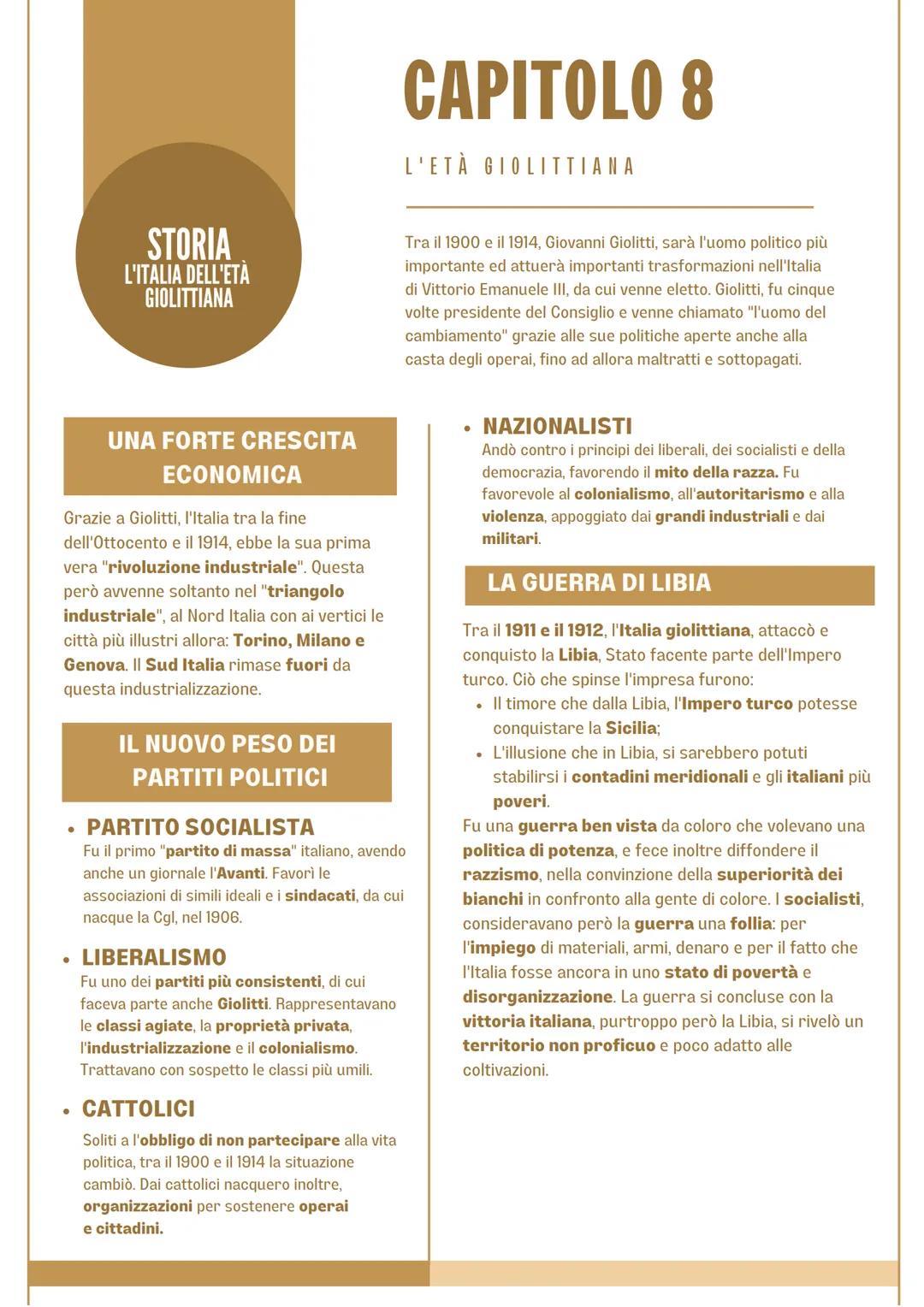 UNA FORTE CRESCITA
ECONOMICA
Grazie a Giolitti, l'Italia tra la fine
dell'Ottocento e il 1914, ebbe la sua prima
vera "rivoluzione industria