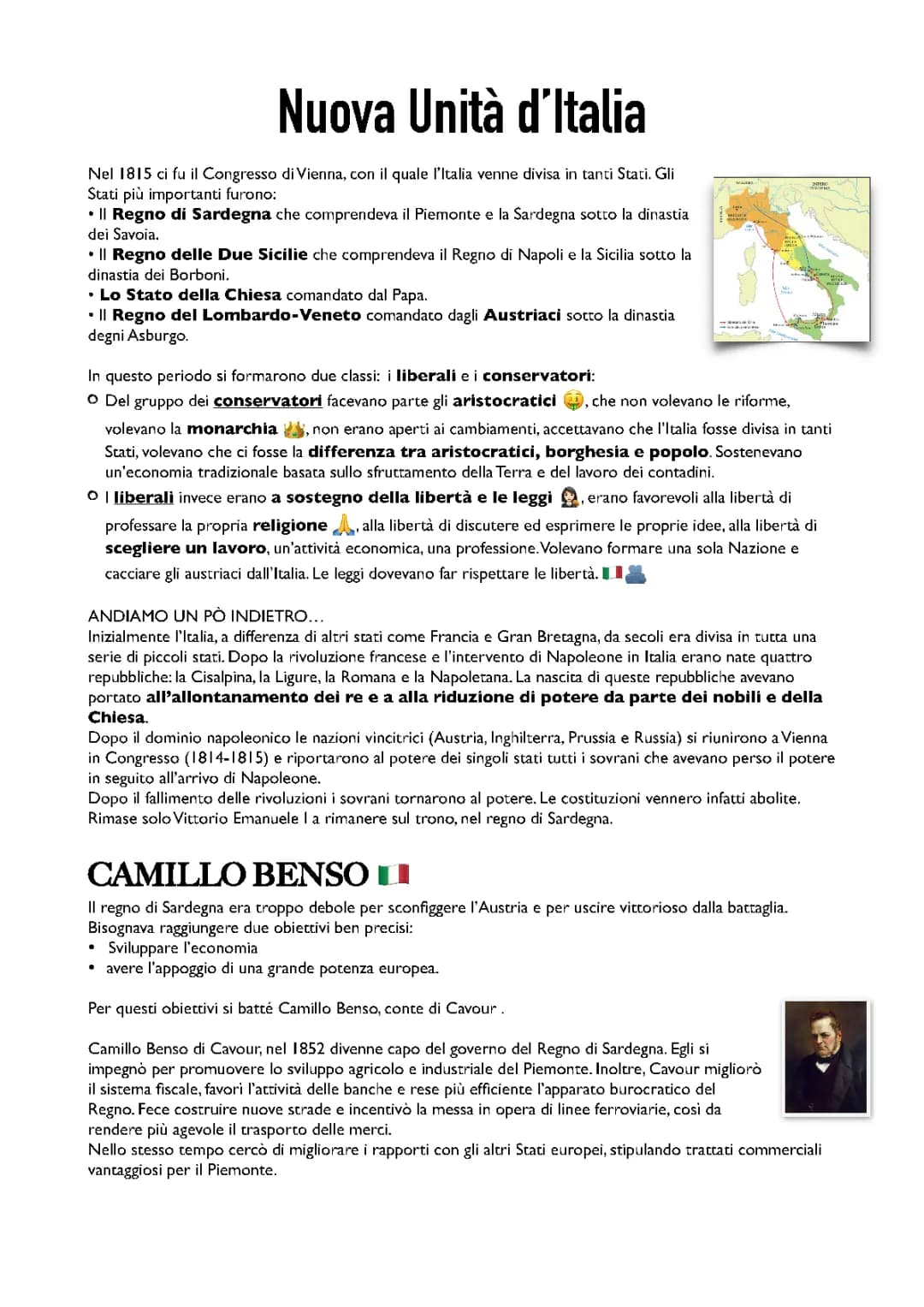 Un viaggio divertente nell'Unità d'Italia e il Congresso di Vienna