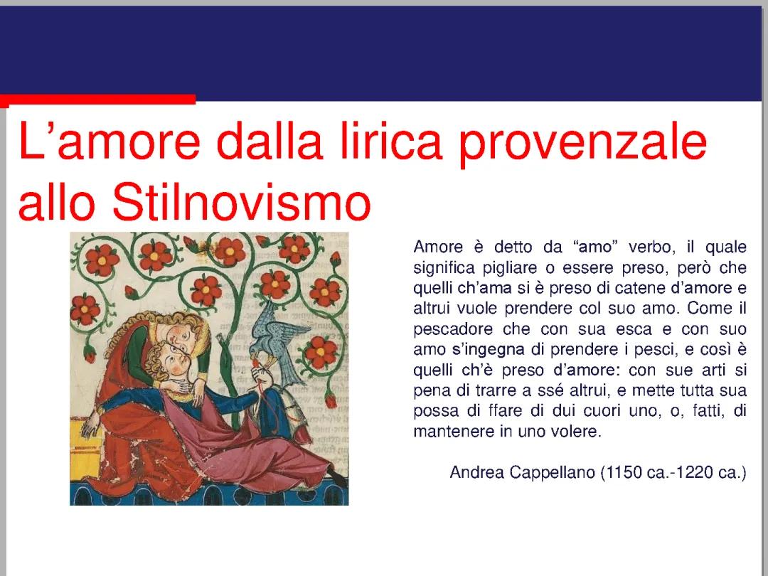 L'amore dalla lirica provenzale allo stilnovismo