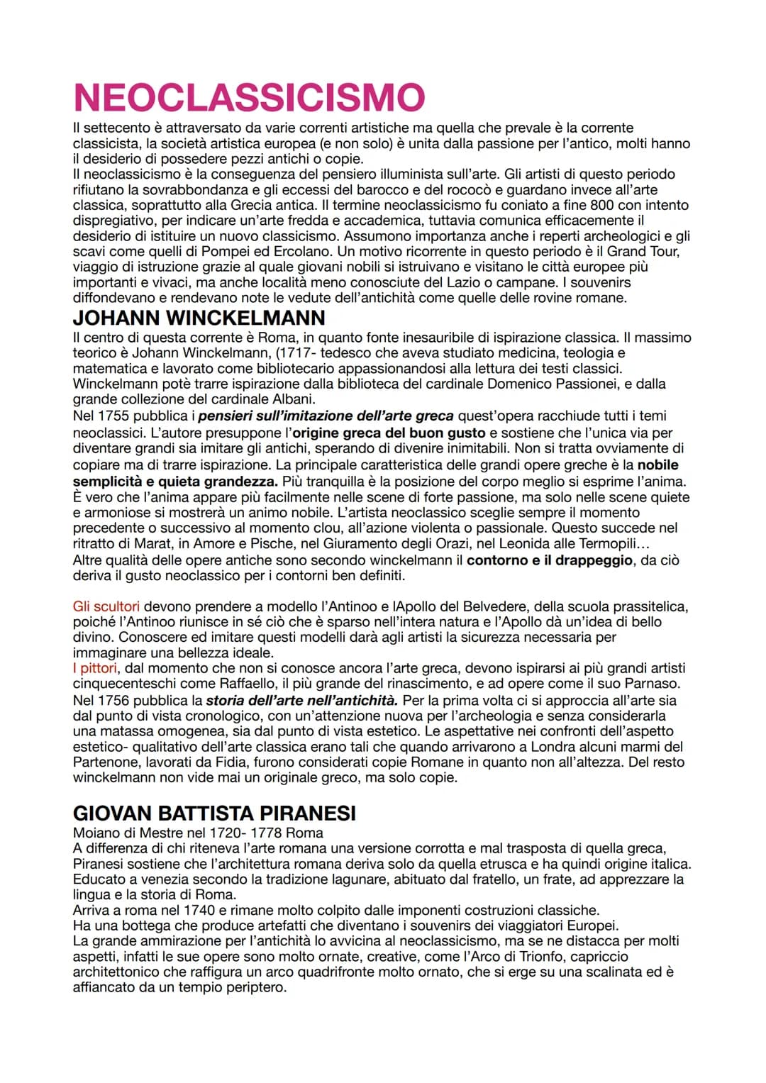 
<p>Il Settecento è attraversato da varie correnti artistiche, ma quella che prevale è la corrente classicista. La società artistica europea