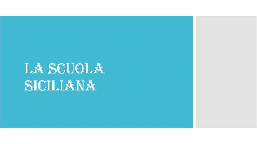 LA SCUOLA
SICILIANA INFORMAZIONI
GENERALI
La corrente (indichiamo per
corrente quei movimenti
letterari in cui diversi poeti
in uno stesso p