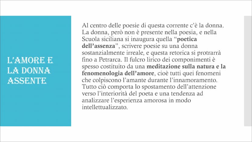 LA SCUOLA
SICILIANA INFORMAZIONI
GENERALI
La corrente (indichiamo per
corrente quei movimenti
letterari in cui diversi poeti
in uno stesso p