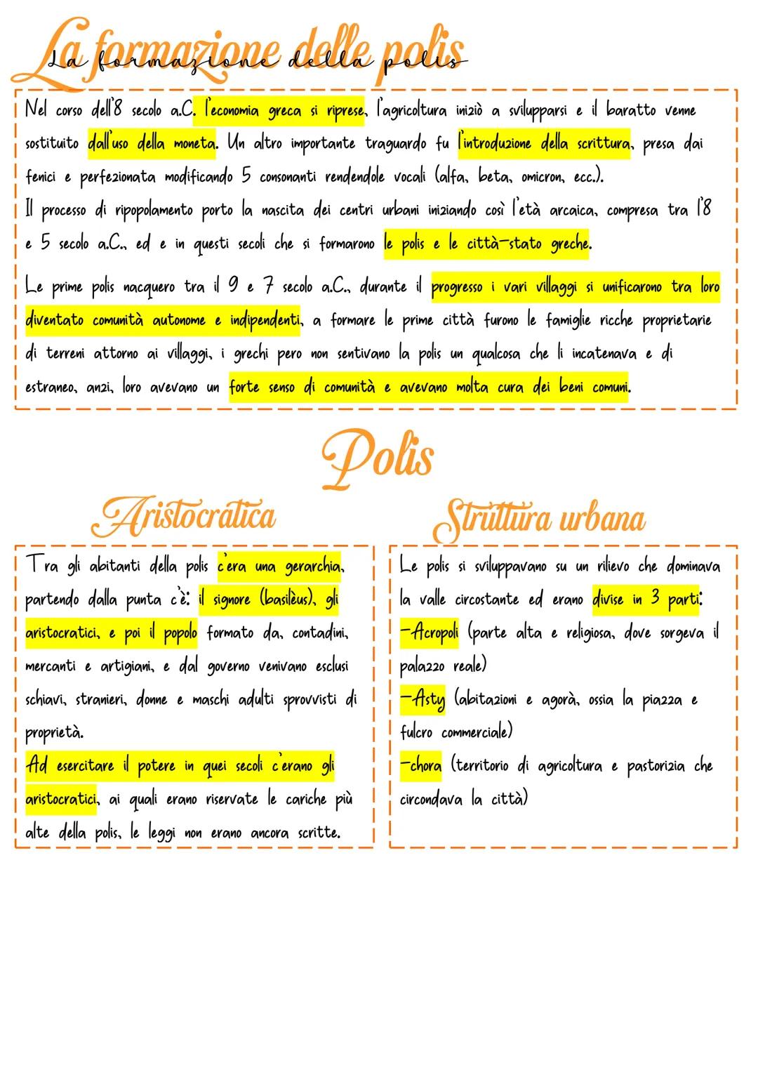 # La formazione dalle polis

Nel corso dell'8 secolo a.C. l'economia greca si riprese, l'agricoltura iniziò a svilupparsi e il baratto venne