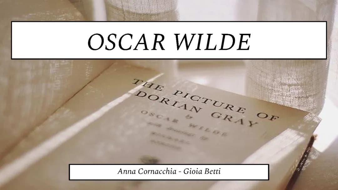 Presentazione in inglese su Oscar Wilde (il ritratto di Dorian Gray)