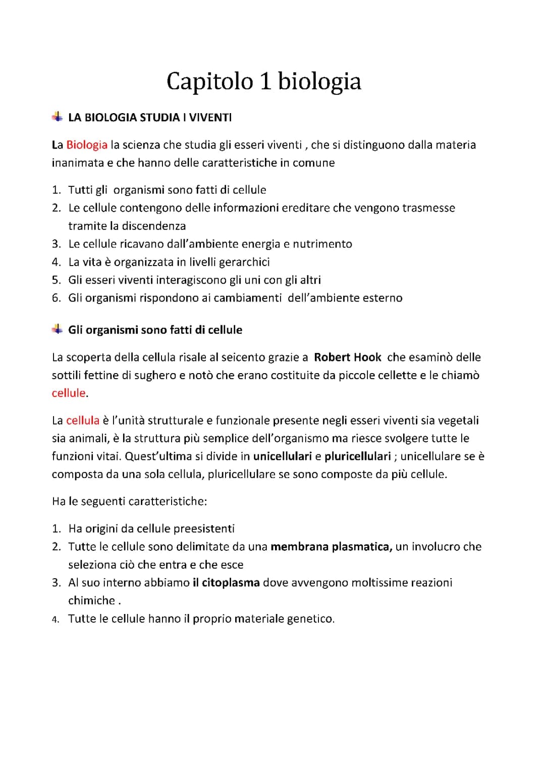La Biologia è la scienze che studia la vita e La chimica della vita